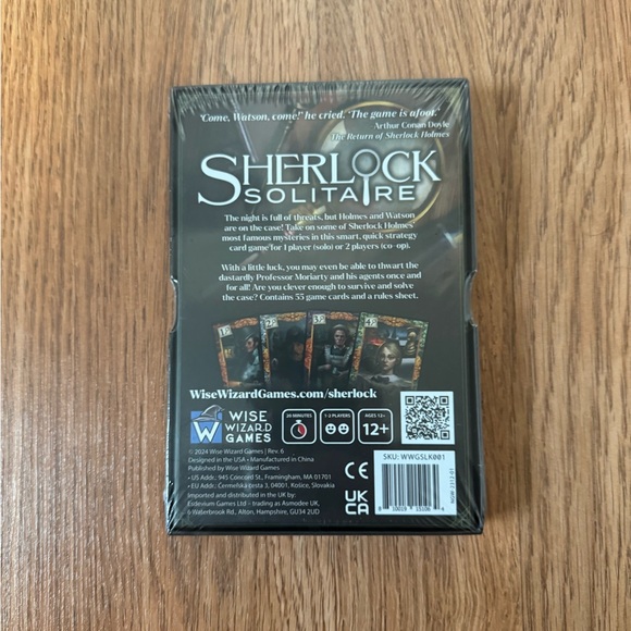 NWOT Sherlock Solitaire Card Game for One or Two Players - Picture 3 of 5